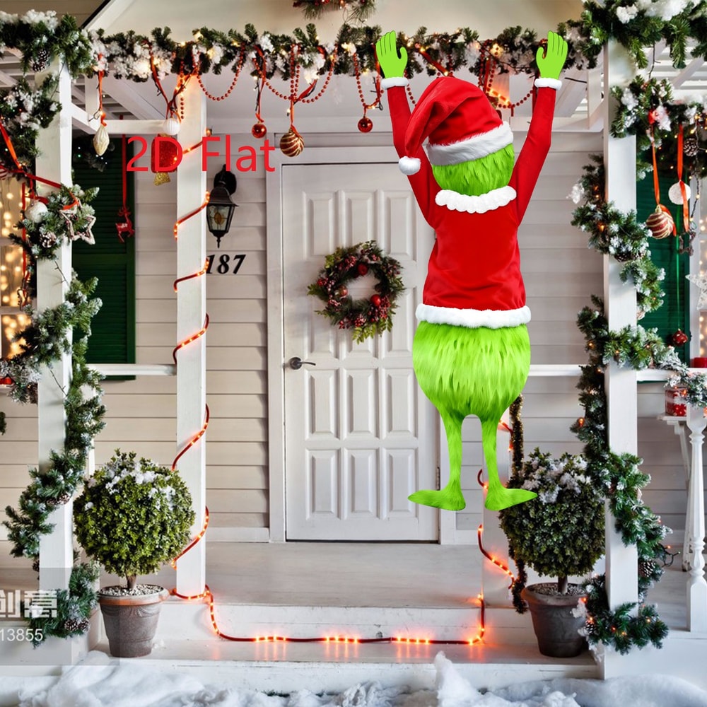 Christmas Green Haired Man Hanging Decoration Merry Xmas Gift Fun Holiday Decor for Indoor Outdoor Hanging Gift