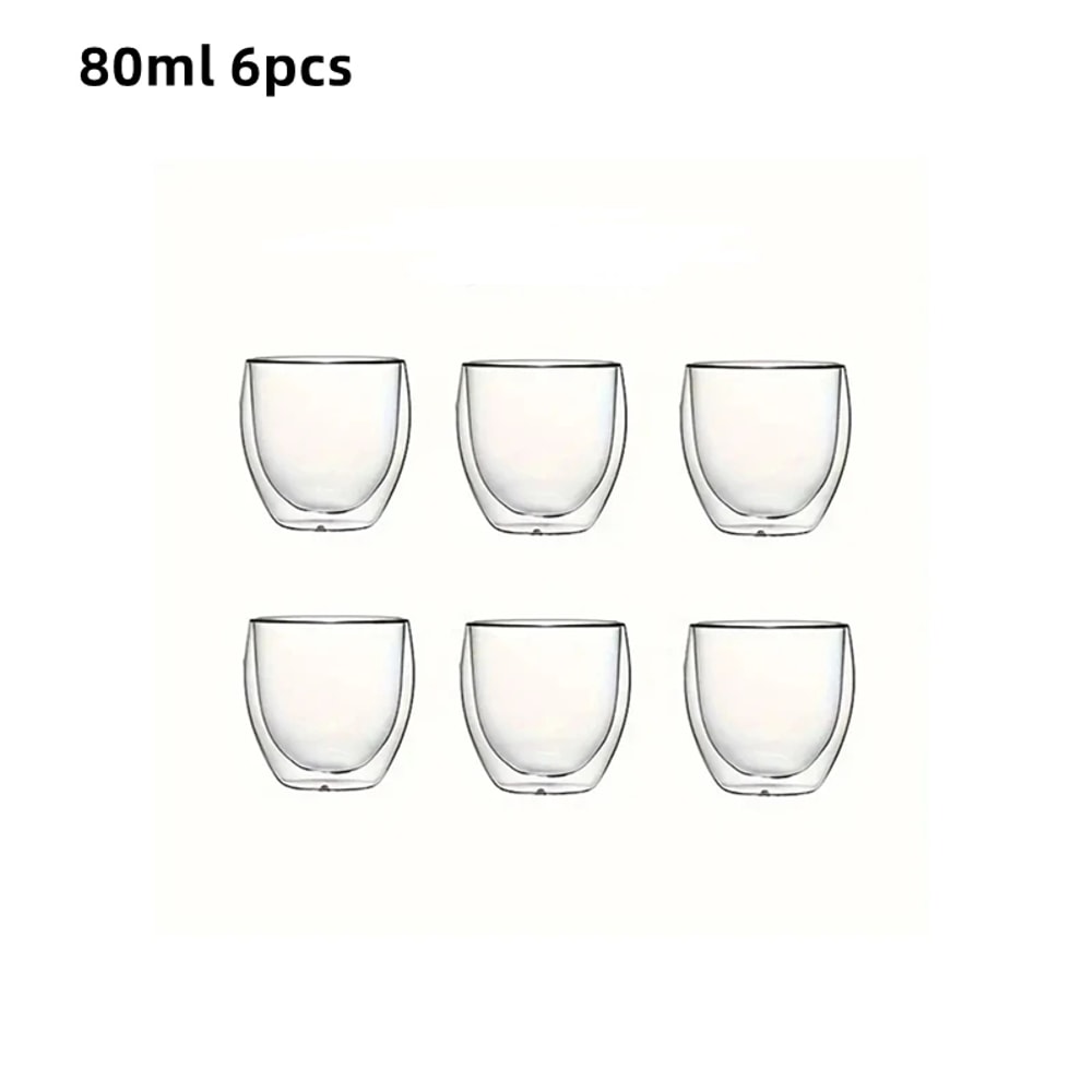 Cute Double Wall Glass Cups Personalized Mug Coffee Tea Drinking Glasses Set For Beer 6