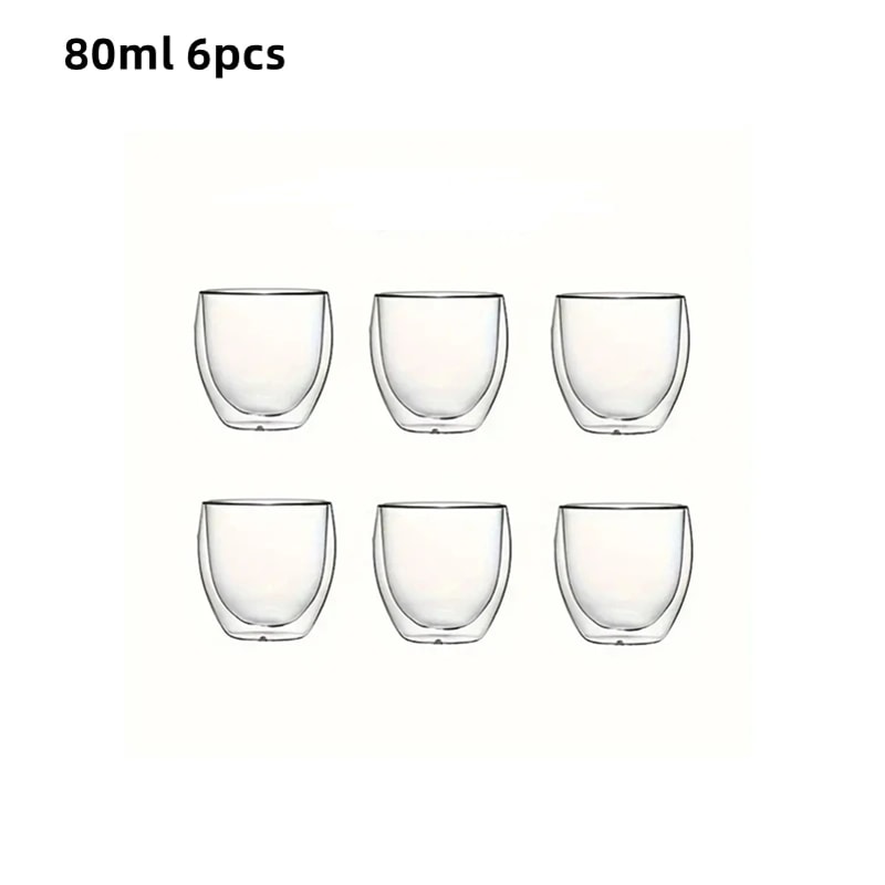 Cute Double Wall Glass Cups Personalized Mug Coffee Tea Drinking Glasses Set For Beer 6