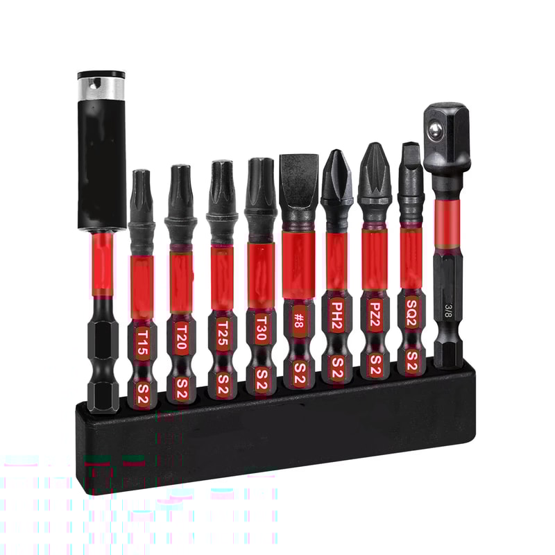Alloy Steel Impact Power Driver Bit Set, Mixed with Storage Organizer
