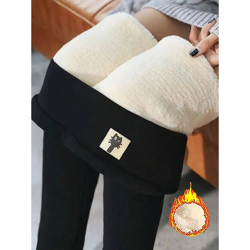 High Waist Winter Thicken Warm Leggings Women Lamb Cashmere Joggers Fleece Elastic Tights Slim Velv 0