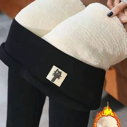 high waist winter thicken warm leggings women lamb cashmere joggers fleece elastic tights slim velvet pants