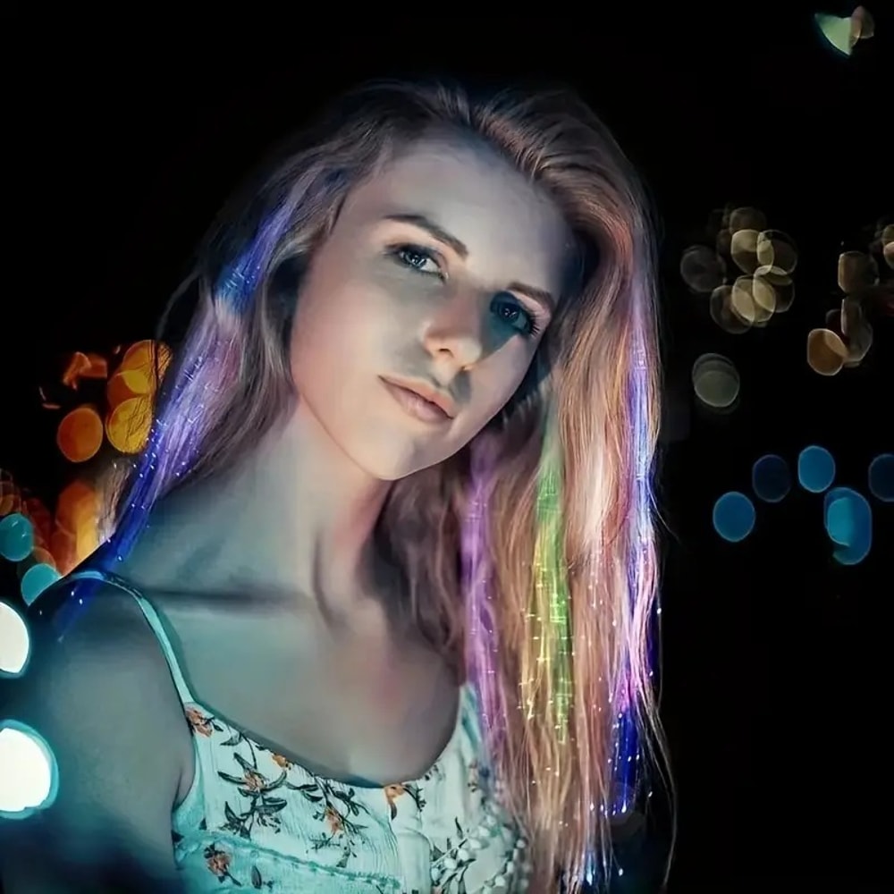 Colorful Butterfly Lights Braids Wig, Random Color Women Party Hair Accessories