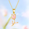 Elegant Stainless Steel Clavicle Chain Light Luxury Zircon Tulip Flower Pendant Necklace For Women 8