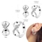 Hypoallergenic Sterling Silver Hoops Earrings With Zirconia High Quality Jewelry For Women And Girl 10