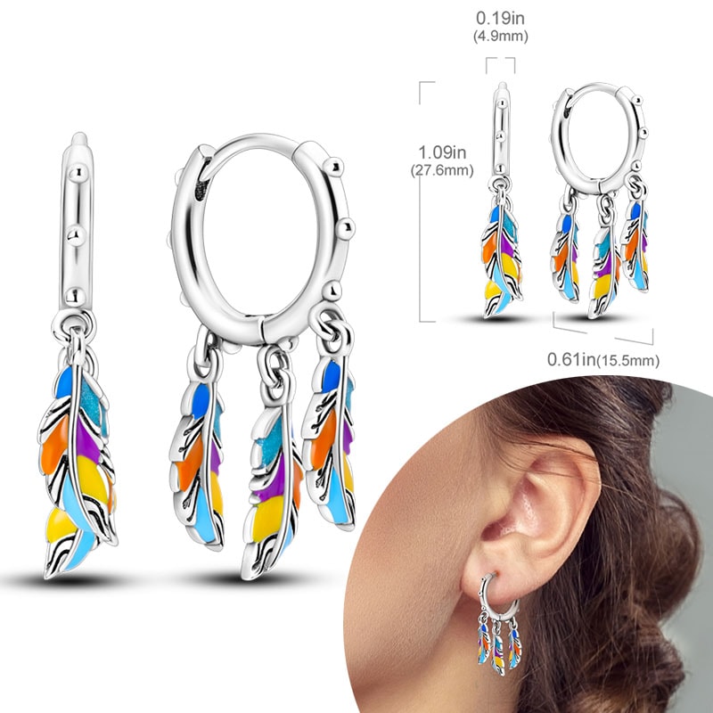 Hypoallergenic Sterling Silver Hoops Earrings with Zirconia, High Quality Jewelry for Women and Girls, Fashion Hoop