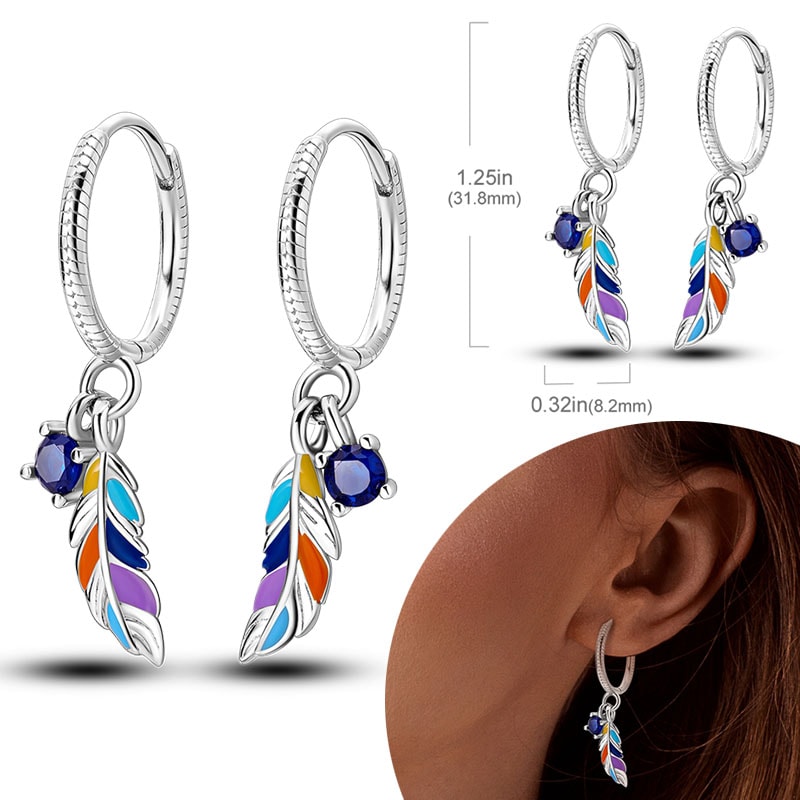 Hypoallergenic Sterling Silver Hoops Earrings with Zirconia, High Quality Jewelry for Women and Girls, Fashion Hoop