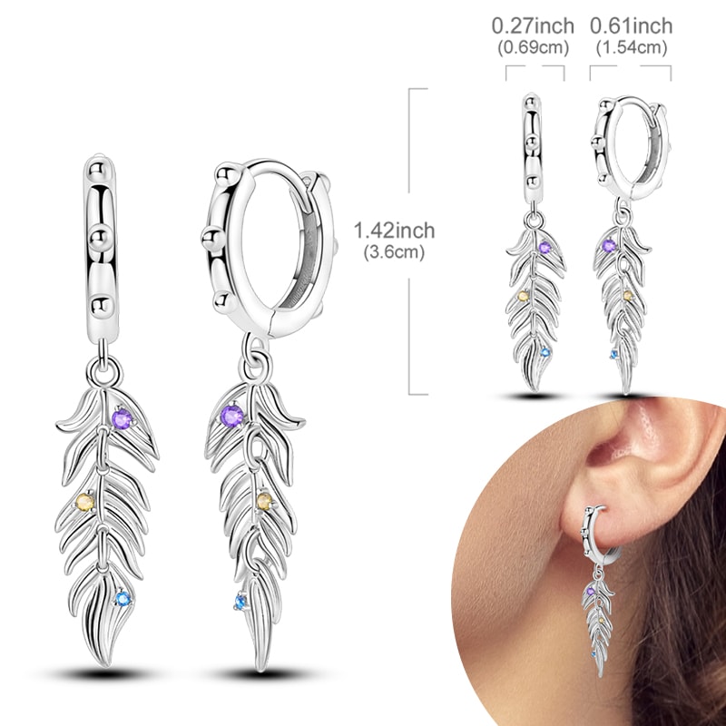 Hypoallergenic Sterling Silver Hoops Earrings with Zirconia, High Quality Jewelry for Women and Girls, Fashion Hoop