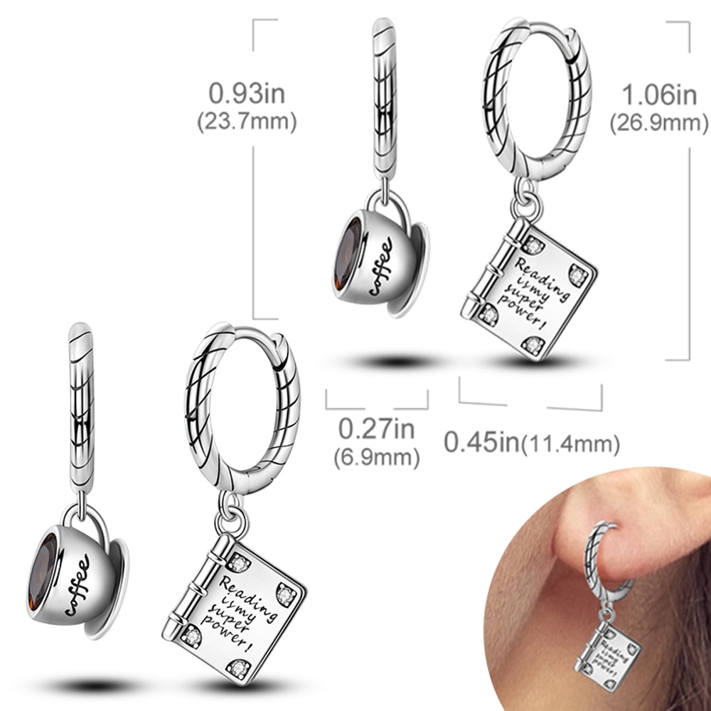 Hypoallergenic Sterling Silver Hoops Earrings with Zirconia, High Quality Jewelry for Women and Girls, Fashion Hoop