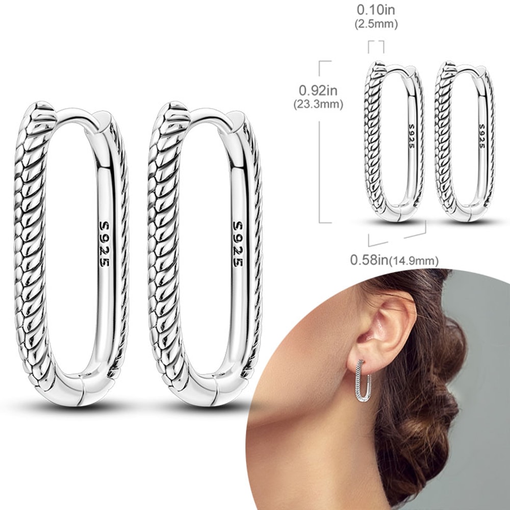 Hypoallergenic Sterling Silver Hoops Earrings with Zirconia, High Quality Jewelry for Women and Girls, Fashion Hoop
