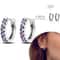 Hypoallergenic Sterling Silver Hoops Earrings with Zirconia, High Quality Jewelry for Women and Girls, Fashion Hoop