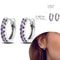 Hypoallergenic Sterling Silver Hoops Earrings with Zirconia, High Quality Jewelry for Women and Girls, Fashion Hoop