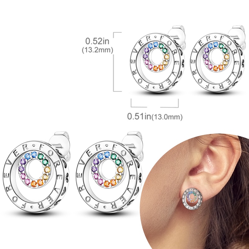 Hypoallergenic Sterling Silver Hoops Earrings with Zirconia, High Quality Jewelry for Women and Girls, Fashion Hoop