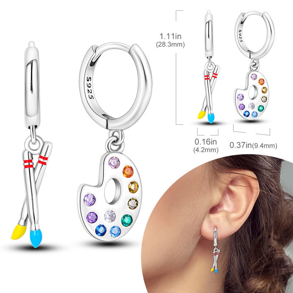 Hypoallergenic Sterling Silver Hoops Earrings with Zirconia, High Quality Jewelry for Women and Girls, Fashion Hoop