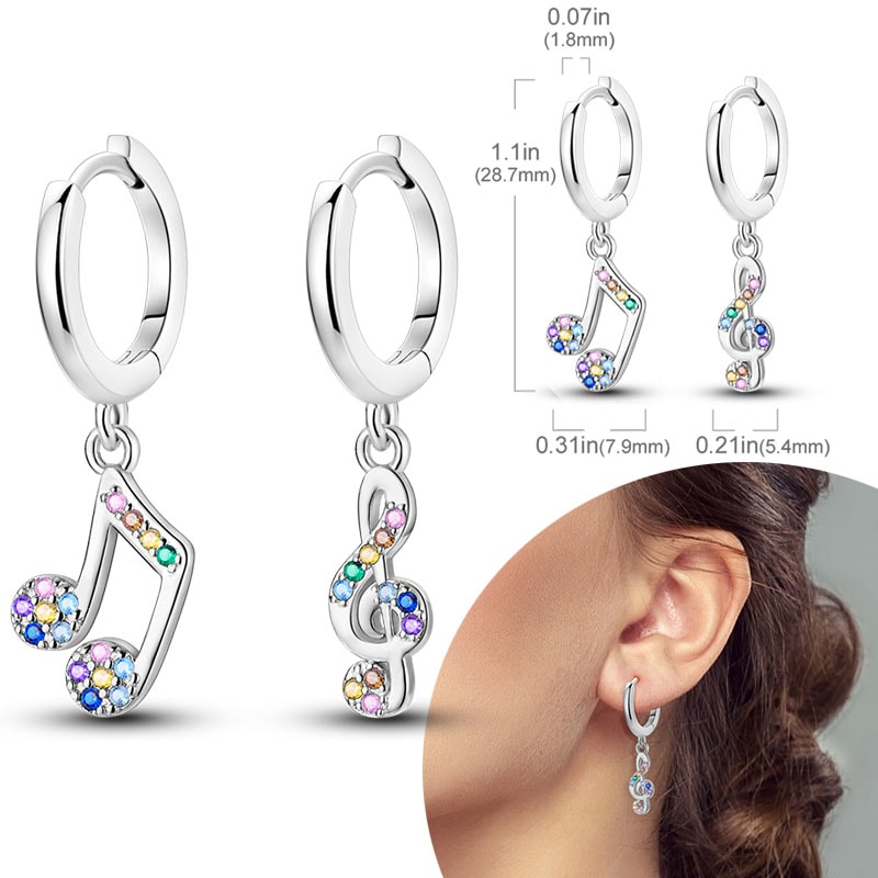 Hypoallergenic Sterling Silver Hoops Earrings with Zirconia, High Quality Jewelry for Women and Girls, Fashion Hoop