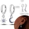 Hypoallergenic Sterling Silver Hoops Earrings with Zirconia, High Quality Jewelry for Women and Girls, Fashion Hoop