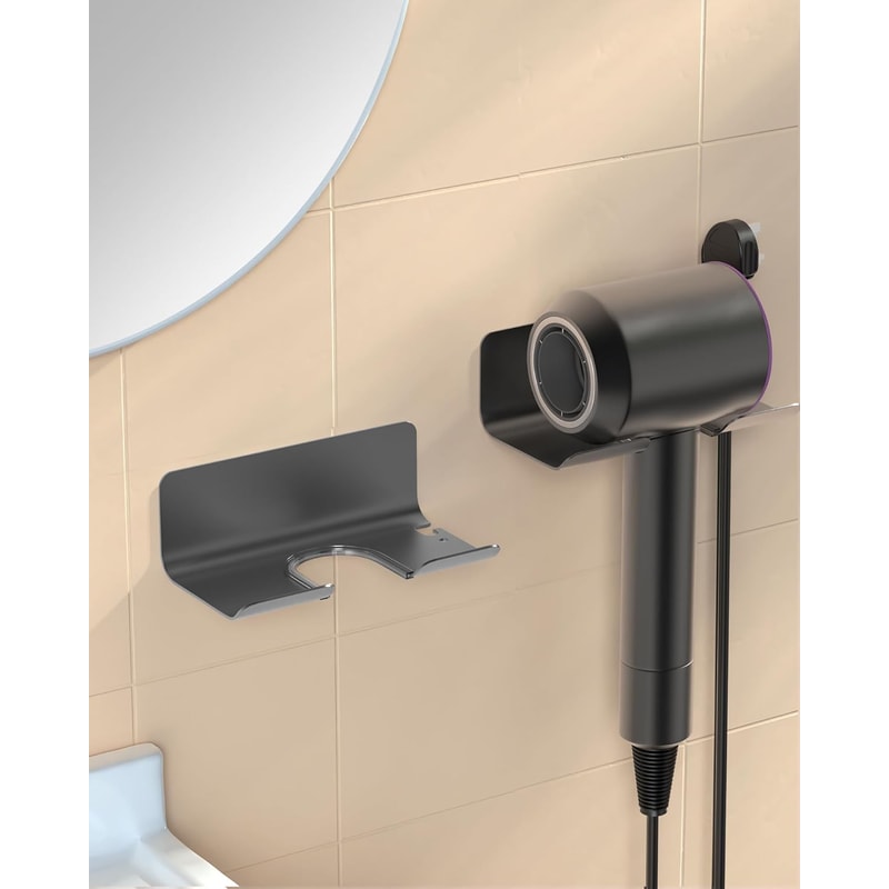 Hair Tool Organizer Wall Mounted Hair Dryer Holder MultiFunctional Bathroom Storage Rack Placement 3