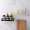 Metal Bathroom Organizer Rack Adhesive Wall Mount Shelf Space-Saving Kitchen Bath Storage System