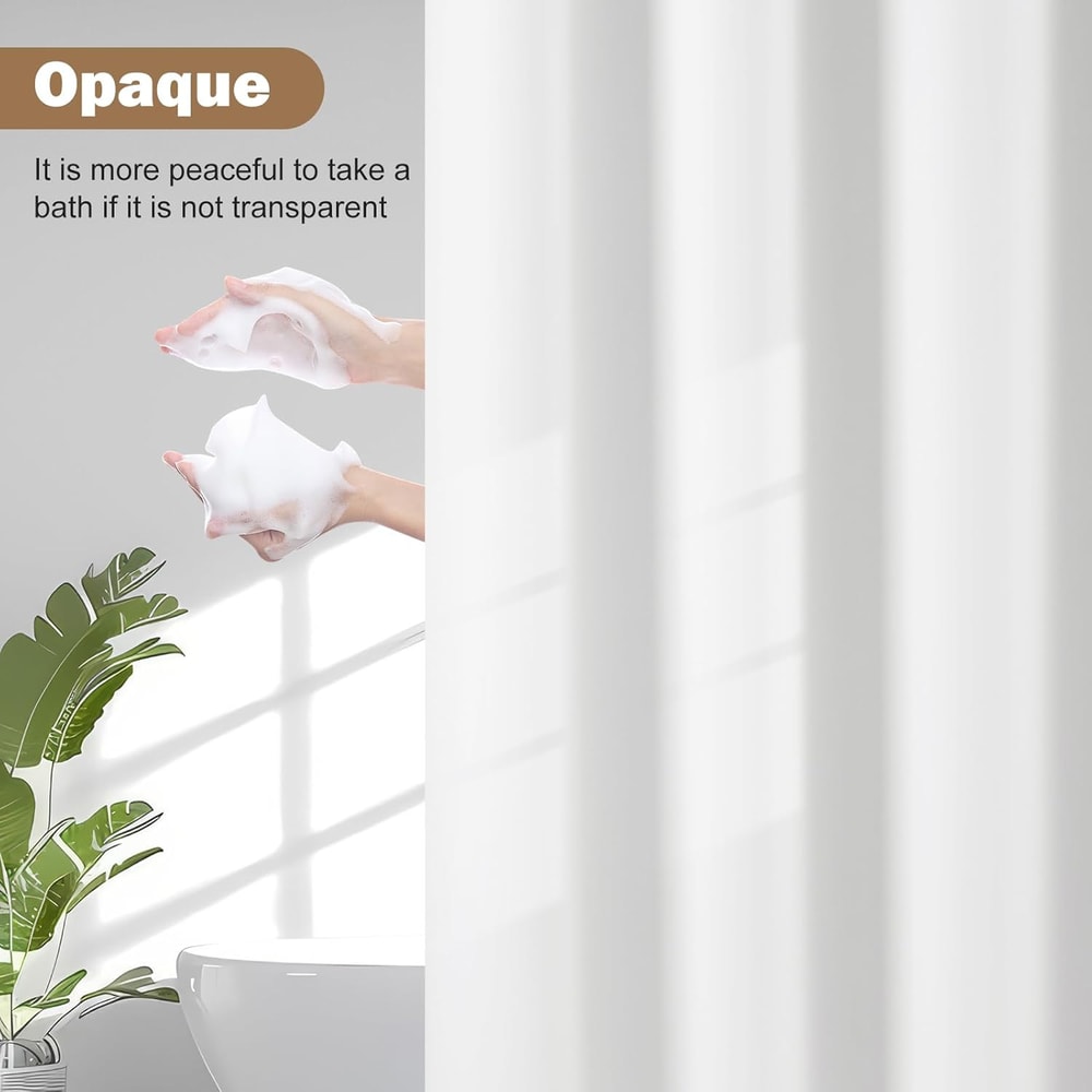 Waterproof PEVA Bath Curtain Opaque Shower Liner With Metal Grommets Silky Feel 3