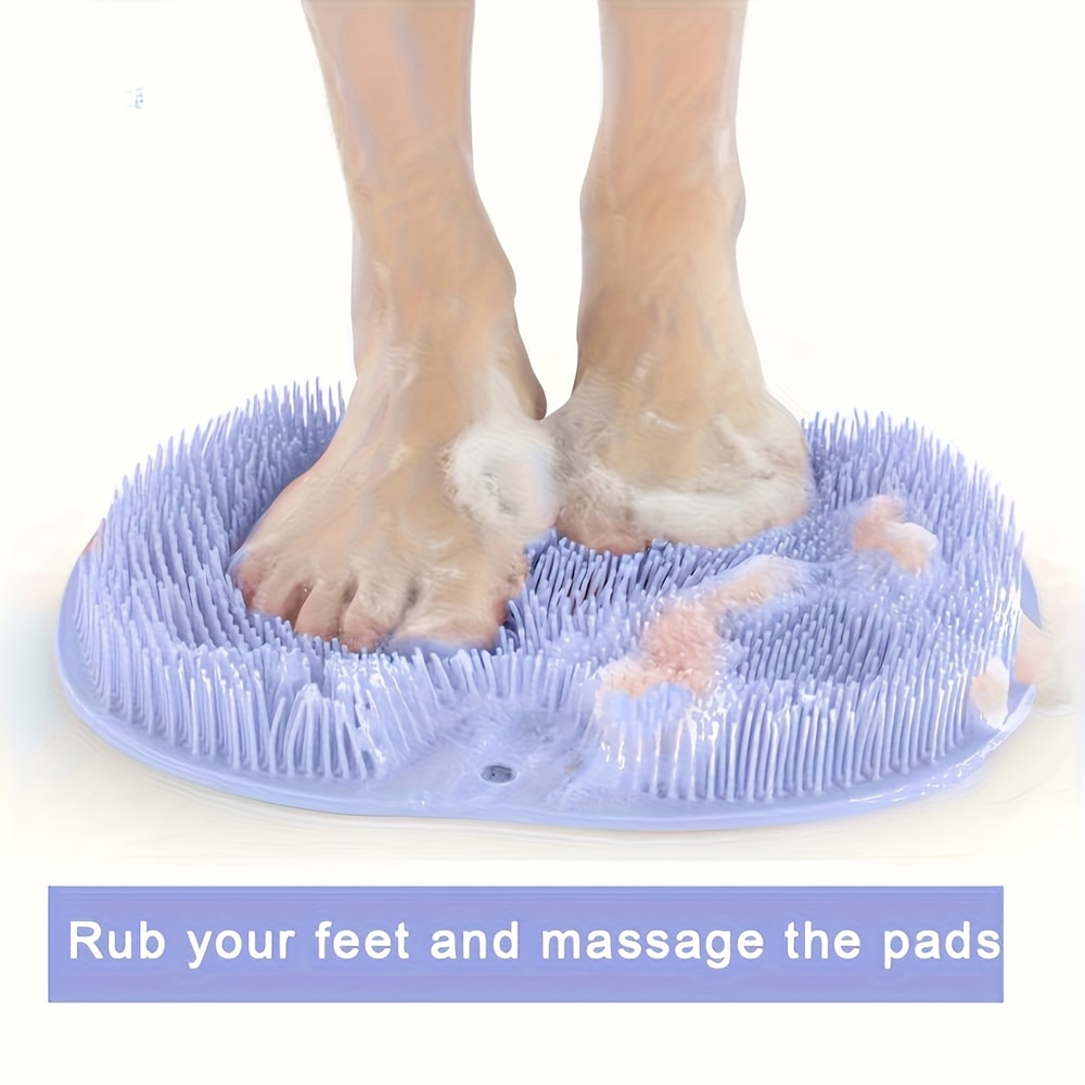 Refreshing Bathroom Foot Massage Mat With Wallmounted Nonslip Suction Cup And Back Scrub 0