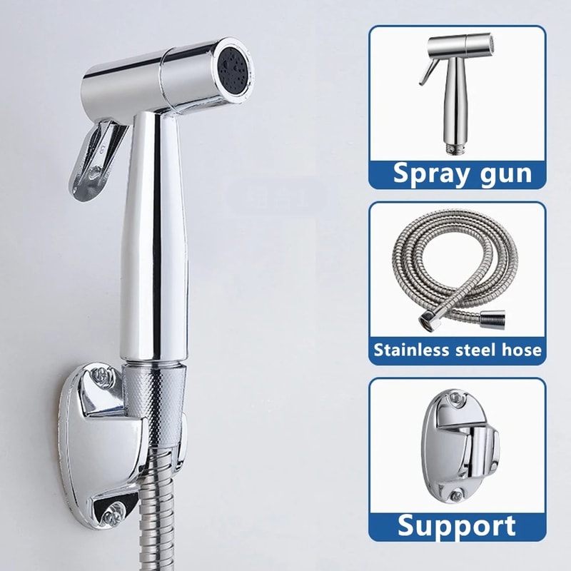Adjustable Womens Handheld Bidet Sprayer Kit Feminine Wash Shower Head Portable Hygienic Douche For 6