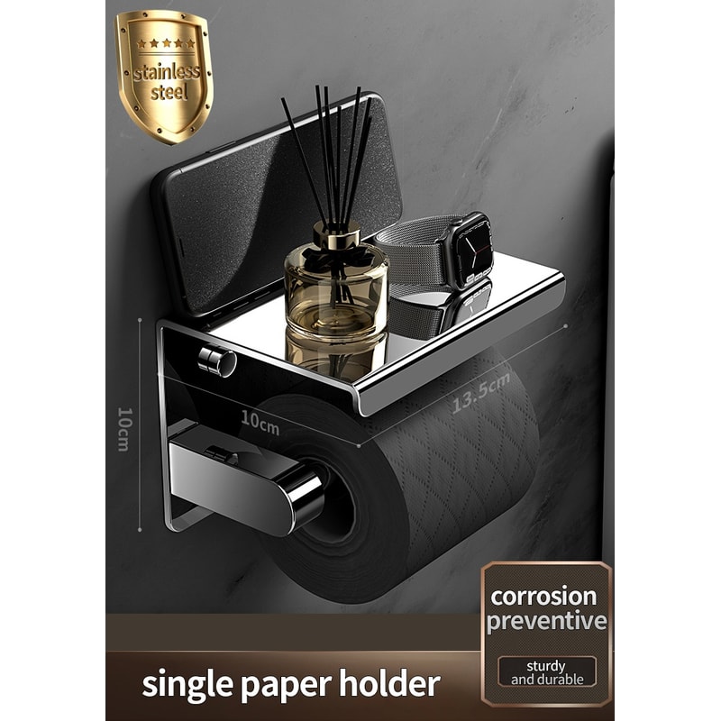 WallMounted Stainless Steel Paper Towel Holder Kitchen Roll Holder Toilet Paper Holder Bathroom Tow 8