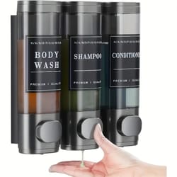 abs triple shampoo and conditioner dispenser no drilling wall mounted soap shower gel dispenser for bathroom