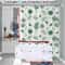 Light Opaque Simple Wind Green Leaves Shower Curtain Quick Dry Scrubable Bath Shielding Partition 1