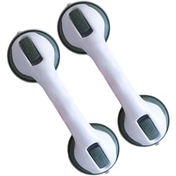 ultra grip shower handle grab bars with dual locking suction cups, anti slip bathroom support for toilet