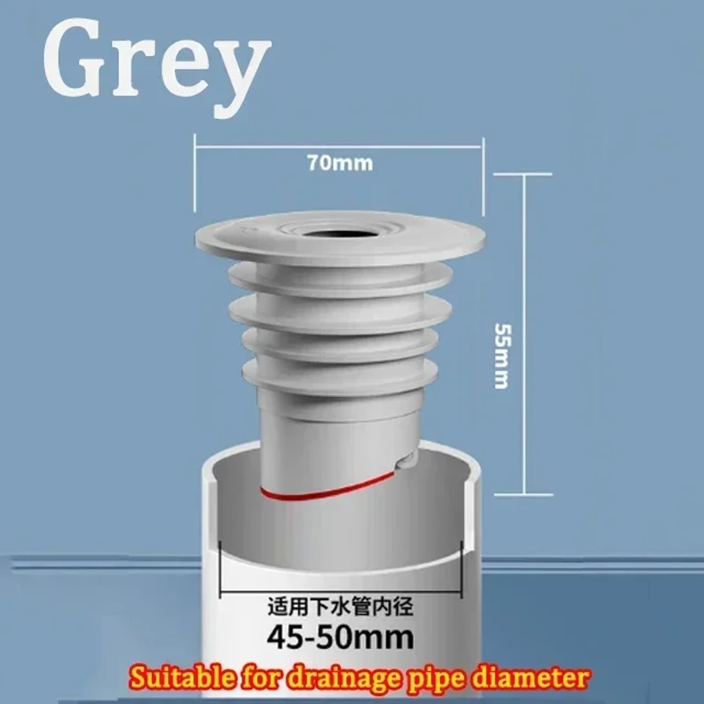 Water Plug Silicone Drains Sewer Pipe Sealing Ring Anti Odor Floor Drain Stopper Shower Drainer Bat 5