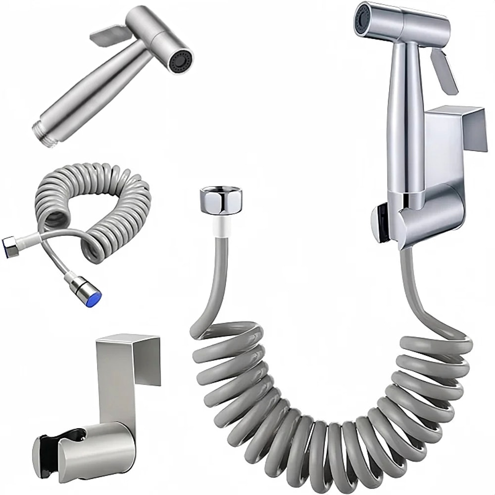 Stainless Steel Handheld Bidet Toilet Sprayer Kit With Way Valve For Personal Hygiene Pet Bathing 1
