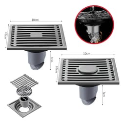stainless steel square floor drain anti-odor with removable cover for bathroom laundry