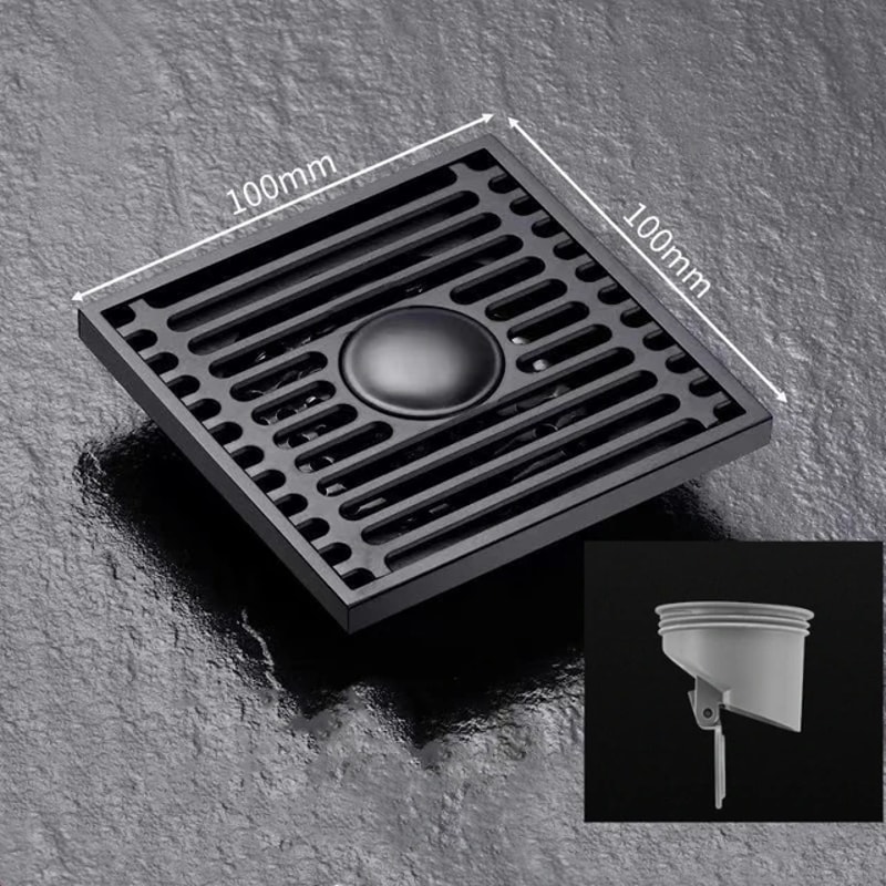 Stainless Steel Square Floor Drain Antiodor With Removable Cover For Bathroom Laundry 7