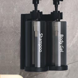 wall mount shower and lotion dispenser waterproof shampoo gel container with clear window for home or hotel bathroom