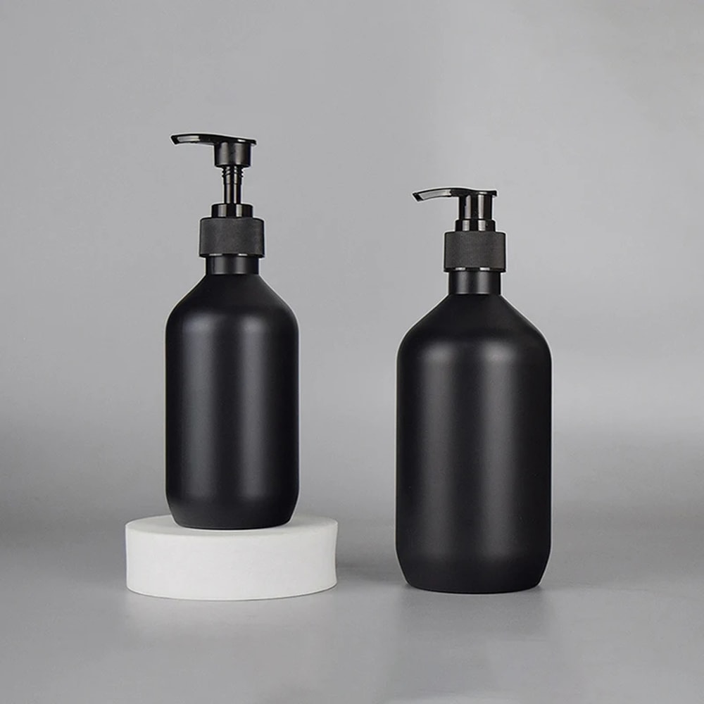 Refillable Shampoo Conditioner Body Lotion Container Matte Black Liquid Soap Dispenser For Hotel Su 0