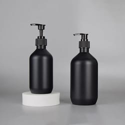 refillable shampoo conditioner body lotion container matte black liquid soap dispenser for hotel supplies