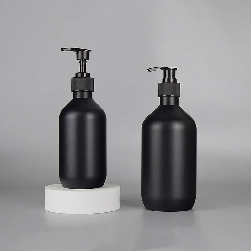 Refillable Shampoo Conditioner Body Lotion Container Matte Black Liquid Soap Dispenser For Hotel Su 0