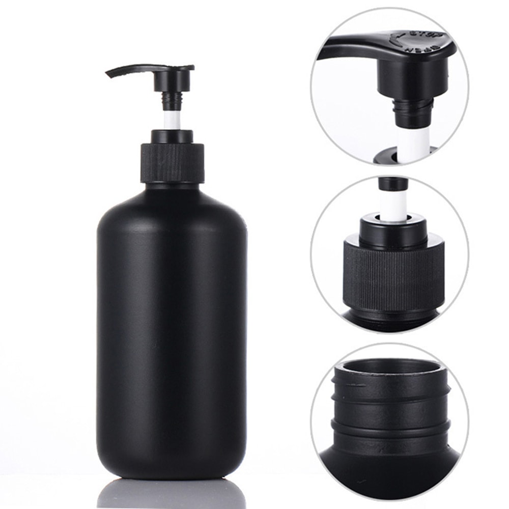 Refillable Shampoo Conditioner Body Lotion Container Matte Black Liquid Soap Dispenser For Hotel Su 1
