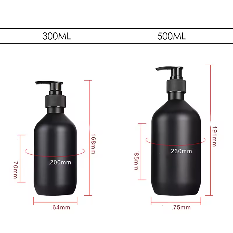 Refillable Shampoo Conditioner Body Lotion Container Matte Black Liquid Soap Dispenser For Hotel Su 7