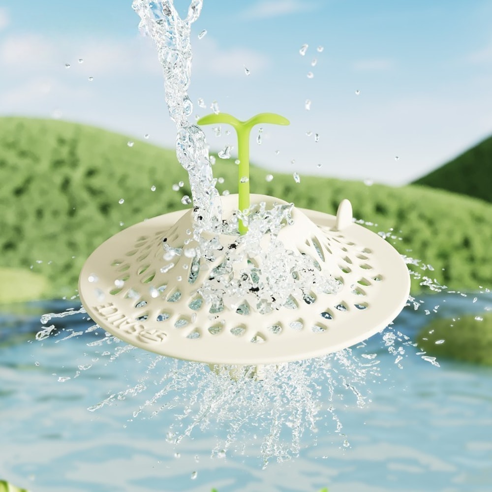 Anti Clog Embedded Floor Drain Hair Filter with Sprout Design Sink Strainer Bathroom Hair Catcher
