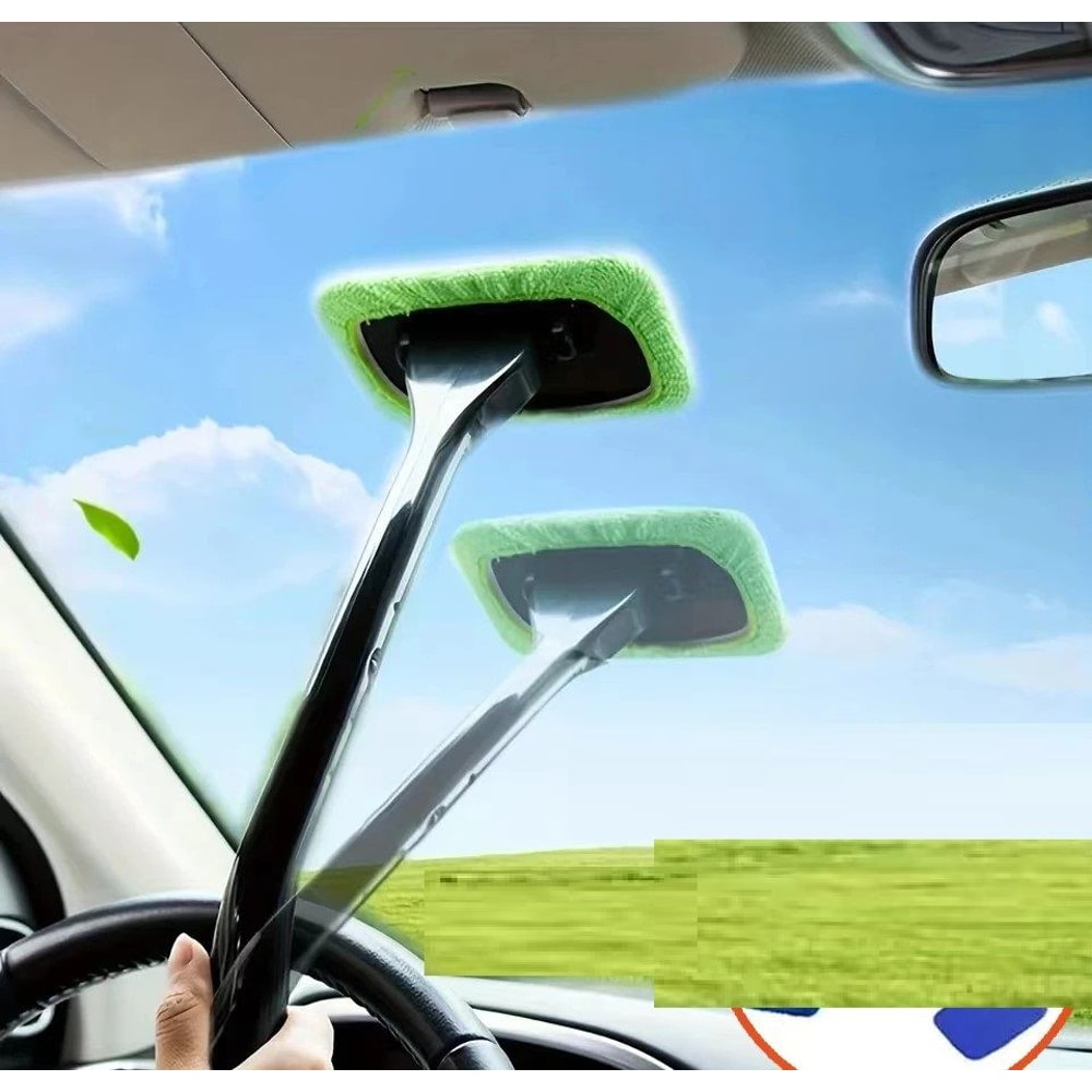 Windshield Cleaning Tool Car Window Cleaner Brush Kit Auto Glass Wiper With Long Handle For Inside 0