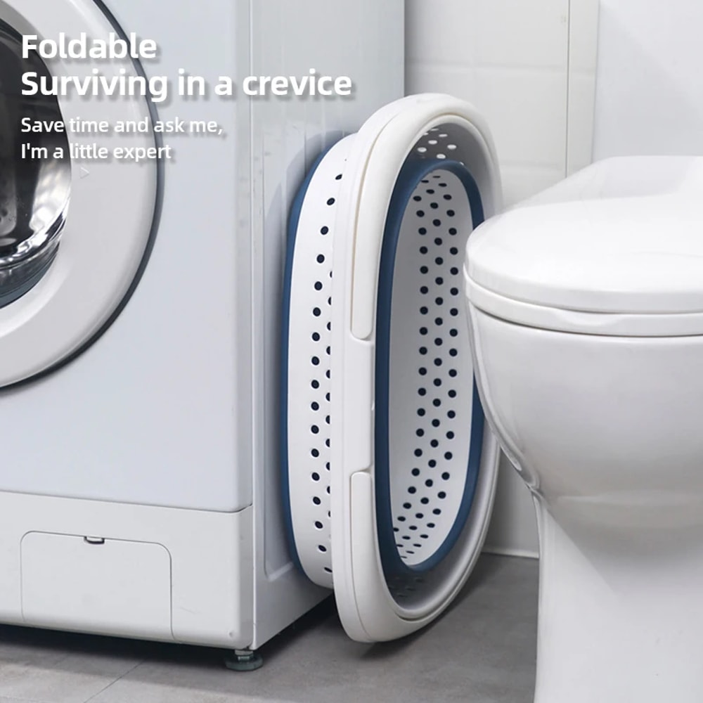 Folding Collapsible Plastic Laundry Basket Large Pop Up Bathroom Dirty Clothes Storage Container 2