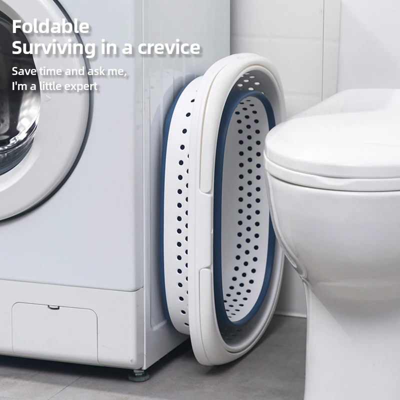 Folding Collapsible Plastic Laundry Basket Large Pop Up Bathroom Dirty Clothes Storage Container 2