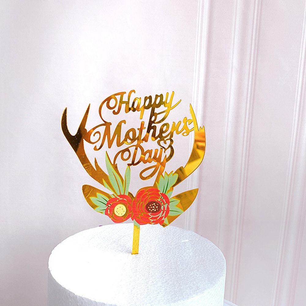 Happy Birthday Flower Color Printed Cake Insert for Baby Shower Party Dessert Decoration