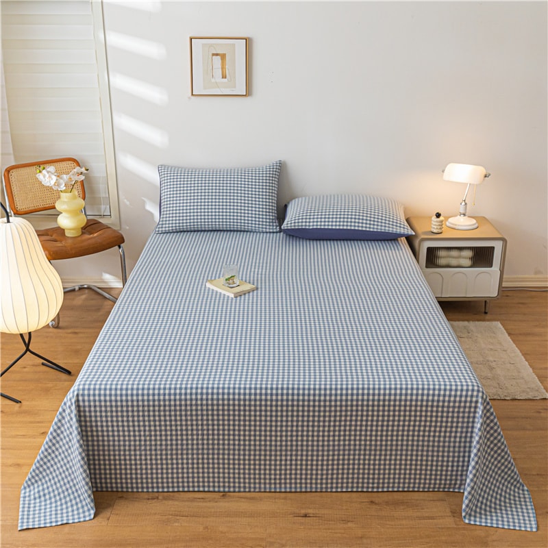 Grid Bedding Sheet Soft Comfortable Bed Sheet For Bedroom And Guestroom 5