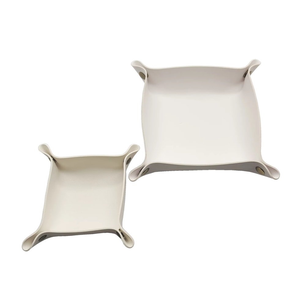 Desktop Storage Tray Organizer PU Leather Basket For Jewelry Cosmetic Key Stuff 9