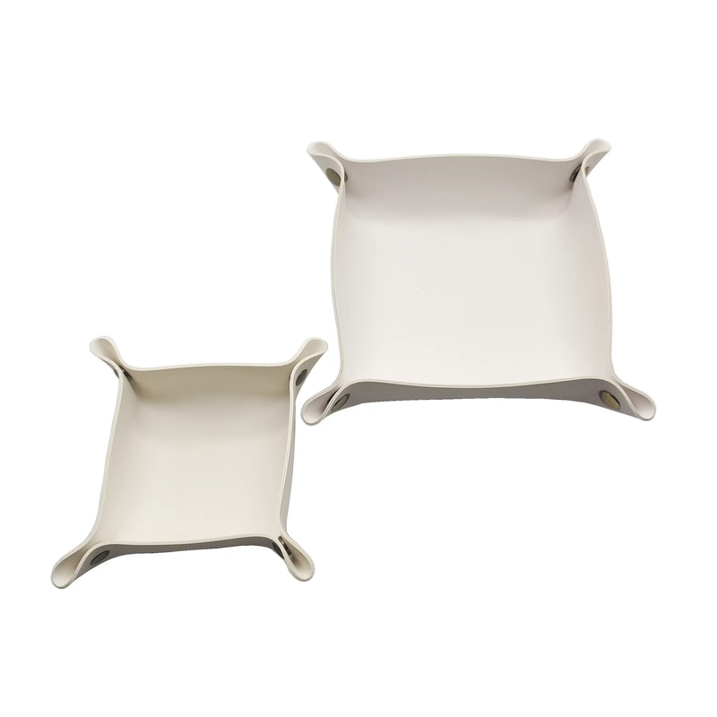 Desktop Storage Tray Organizer PU Leather Basket For Jewelry Cosmetic Key Stuff 9