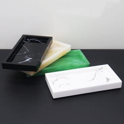 marble resin household storage tray rectangular jewelry storage tray for bathroom kitchen dish plates
