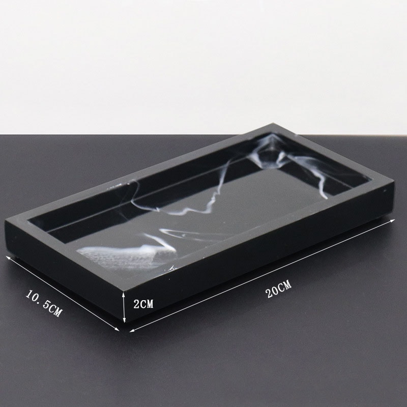 Marble Resin Household Storage Tray Rectangular Jewelry Storage Tray For Bathroom Kitchen Dish Plat 5