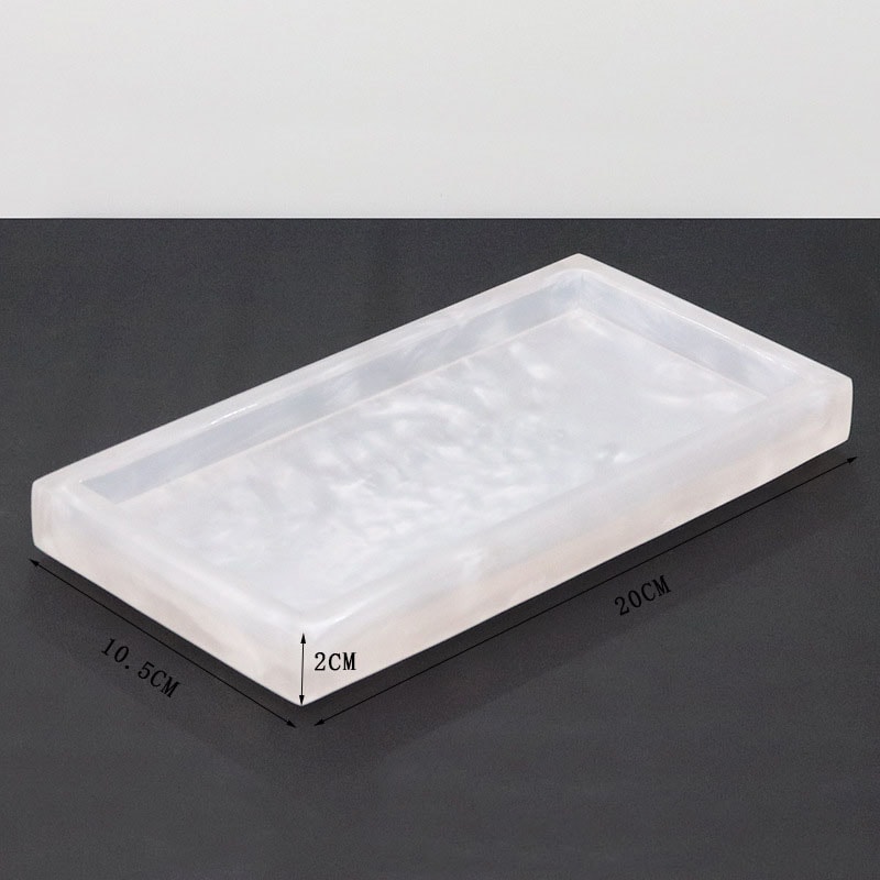 Marble Resin Household Storage Tray Rectangular Jewelry Storage Tray For Bathroom Kitchen Dish Plat 6
